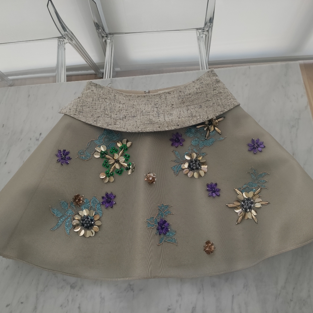 Delpozo - Convertible Couture Brocade Removable Embroidery Mini Skirt NWT - Picture 2 of 13